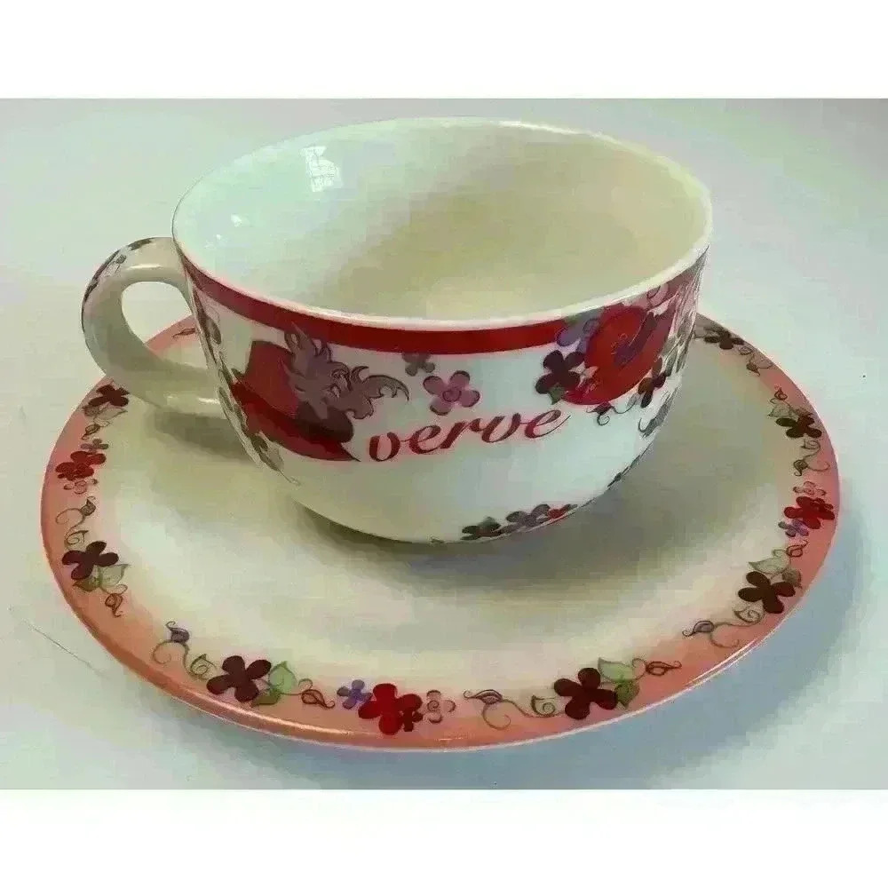 2004 PAUL CARDEW TEA FOR ONE PINK CHINTZ RED HAT SOCIETY CUP & SAUCER